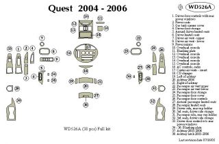 2004, 2005, 2006 Nissan Quest Wood Dash Kits   B&I WD526A DCF   B&I Dash Kits
