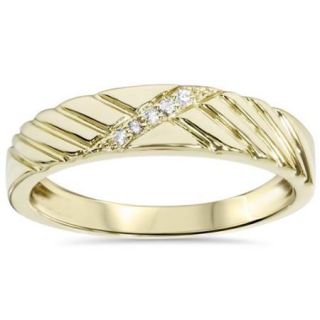 Mens Diamond Wedding Ring Yellow Gold