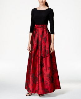 Jessica Howard Floral Print Skirt Ball Gown   Dresses   Women