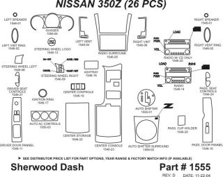 2003, 2004, 2005 Nissan 350Z Wood Dash Kits   Sherwood Innovations 1555 CF   Sherwood Innovations Dash Kits