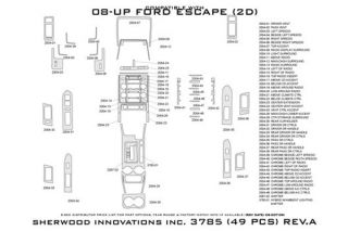 2008 2012 Ford Escape Wood Dash Kits   Sherwood Innovations 3785 R   Sherwood Innovations Dash Kits