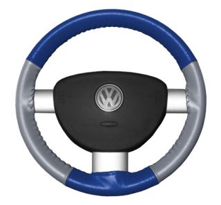 2009, 2010 Porsche Cayenne Leather Steering Wheel Covers   Wheelskins Cobalt/Grey 15 1/2 X 4 3/8   Wheelskins EuroTone Leather Steering Wheel Covers