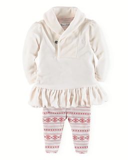 Ralph Lauren Childrenswear Infant Girls' Velour Shawl Collar Dress & Print Leggings   Sizes 3 9 Months