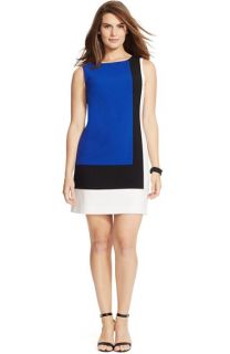 Lauren Ralph Lauren Colorblock Sleeveless Shift Dress (Plus Size)