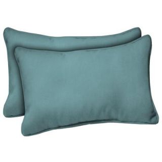Hampton Bay Turquoise Solid Outdoor Lumbar Pillow (2 Pack) DISCONTINUED WC06121X 9D2