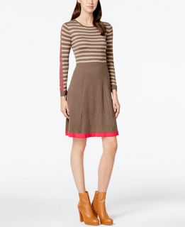 Jessica Howard Colorblocked Striped Sweater Dress   Dresses   Women