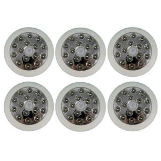 ADX 140 Degree Outdoor White LED Security PIR Infrared Motion Sensor Detector Wall Light (6 Pack) 15LEDPIR WH 6