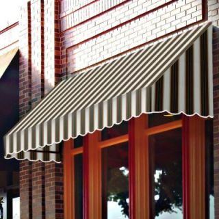 AWNTECH 5 ft. San Francisco Window Awning (31 in. H x 24 in. D) in Burgundy/Forest/Tan Stripe RF22 5BFT