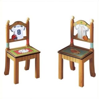 Fantasy Fields Hand Carved Little Sports Fan Set of 2 Chairs   TD 0022A/2
