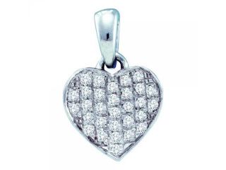 10k White Gold 0.10 CTW Diamond Heart Pendant   0.505 gram    #556 51172 