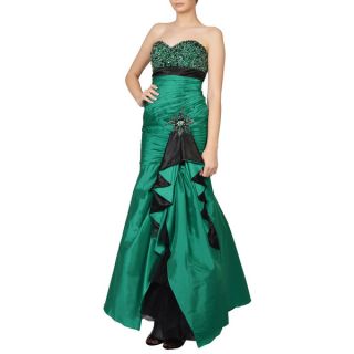 Cinderella Green Strapless Sweetheart Beaded Evening Dress  