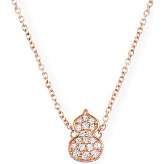 QEELIN   Petite Wulu 18ct rose gold diamond pendant necklace