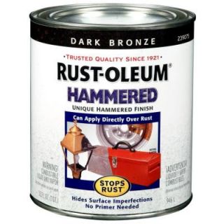 Rust Oleum Stops Rust 1 qt. Dark Bronze Hammered Rust Preventive Interior/Exterior Paint (Case of 2) 239075