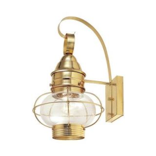 Hampton Bay Wall Mount Outdoor Polished Brass 10 in. Lantern DISCONTINUED 8221 01