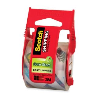 3M Scotch Sure Start Packaging Tape, 6/Pack