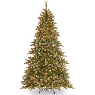 National Tree Company 7.5 ft. Glittery Pine Slim Tree with Clear