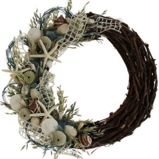 The Christmas Tree Company Crystal Tides 22 in. Seashell and Dried Floral Wreath SG9225127CTC