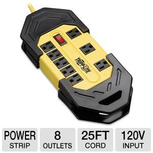 Tripp Lite Safety Power Strip   8 Outlets Yellow 25 Foot Cord (TLM825GF)