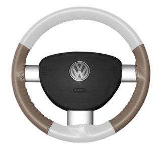 2006 2013 Volkswagen Jetta Leather Steering Wheel Covers   Wheelskins White/Sand 14 1/2 X 4 1/2   Wheelskins EuroTone Leather Steering Wheel Covers