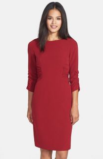 Adrianna Papell Ruched Crepe Sheath Dress