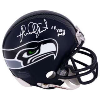 Malcolm Smith Seattle Seahawks  Authentic Autographed Mini Helmet signed in Silver Ink with SBXLVIII MVP Inscription