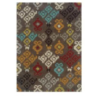 Linon Home Decor Trio Collection Grey and Multi 1 ft. 10 in. x 2 ft. 10 in. Indoor Area Rug RUG TAE1323