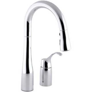 KOHLER Simplice Single Handle Pull Down Sprayer Kitchen Faucet in Polished Chrome K 649 CP