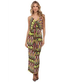 Tbags Los Angeles Spaghetti Strap Deep V Maxi Dress with Front Tie