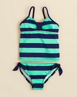 Splendid Girls' Striped Tankini Two Piece Swimsuit   Sizes 4 6X