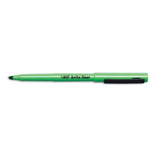 BIC Brite Liner Highlighter Chisel Tip Fluorescent Green Ink 1 Dozen