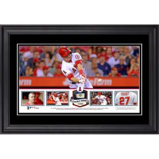 Mike Trout Los Angeles Angels  Authentic Framed Panoramic with Piece of Game Used Ball   Limited Edition of 500