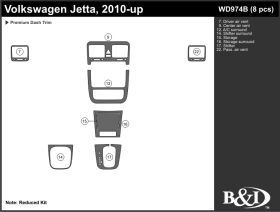 2010 Volkswagen Jetta Wood Dash Kits   B&I WD974B DCF   B&I Dash Kits
