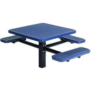 Tradewinds Park 46 in. Blue Commercial Square Picnic Table with 3 Seats HD D532GS BL