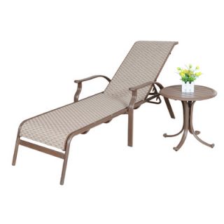 Panama Jack Outdoor Island Breeze Sling Chaise Lounge & End Table