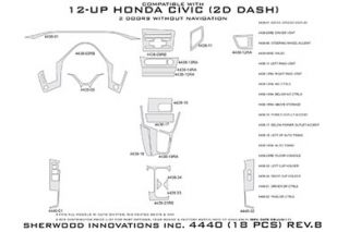 2012, 2013 Honda Civic Wood Dash Kits   Sherwood Innovations 4440 N50   Sherwood Innovations Dash Kits