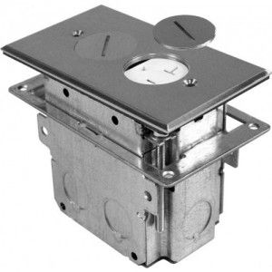 Orbit FLB R1G SS Electric Floor Box, TR Duplex Receptacle Cover & Adjustable Box   Stainless Steel