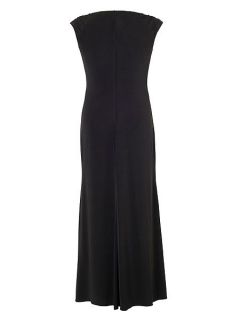 Chesca Black Pintuck/Bead Trim Jersey Dress Black