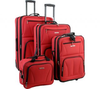Rockland 4 Piece Luggage Set F32   Red