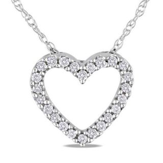 by Miadora 10k White Gold 1/10ct TDW Diamond Heart Pendant (G H, I2