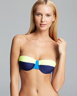 Splendid Color Block Bandeau Bikini Top