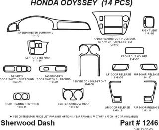 1999 2004 Honda Odyssey Wood Dash Kits   Sherwood Innovations 1246 CF   Sherwood Innovations Dash Kits