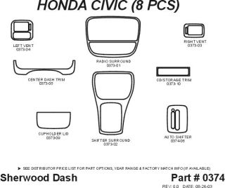 1996, 1997, 1998 Honda Civic Wood Dash Kits   Sherwood Innovations 0374 N50   Sherwood Innovations Dash Kits