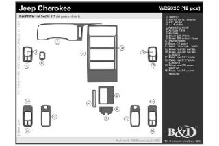 1997 2001 Jeep Cherokee Wood Dash Kits   B&I WD202C DCF   B&I Dash Kits