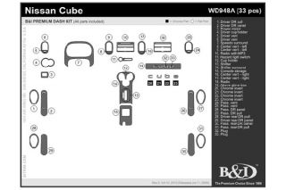 2009 2014 Nissan Cube Wood Dash Kits   B&I WD948A DCF   B&I Dash Kits
