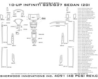 2010 2013 Infiniti G37 Wood Dash Kits   Sherwood Innovations 4091 CF   Sherwood Innovations Dash Kits