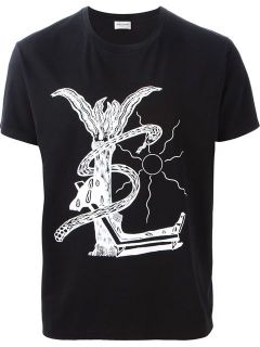 Saint Laurent Logo Print T shirt