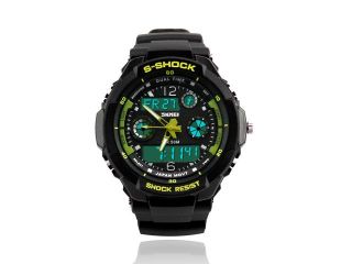 GEARONIC TM Mens Fashion Waterpoof Analogue Military Digital LCD Alarm Date Army Rubber Sport Watch Wristwatch    Yellow