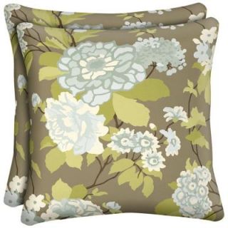 Hampton Bay Virginia Floral Outdoor Throw Pillow (2 Pack) DISCONTINUED AD10554B 9D2