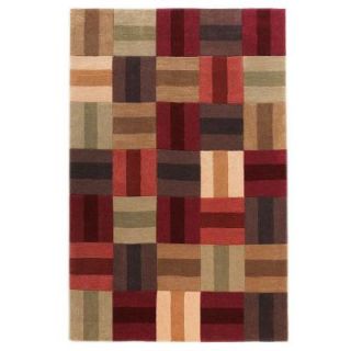Linon Home Decor Trio Collection Burgundy and Beige 8 ft. x 10 ft. Indoor Area Rug RUG TAD22181