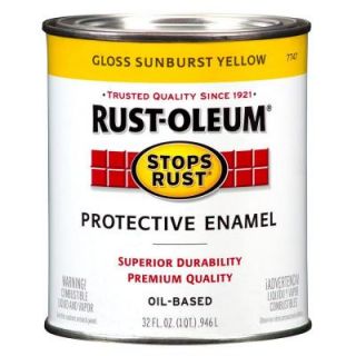 Rust Oleum Stops Rust 1 qt. Gloss Sunburst Yellow Protective Enamel Paint 7747502